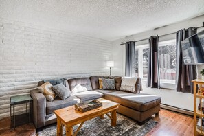 Fernseher, Kamin, Bücher