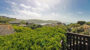 A coastal landscape with houses, greenery, and a view of the sea. - Eddystone (Kingsbridge)