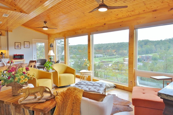 Televisor intel·ligent, llar de foc, futbolí i llibres