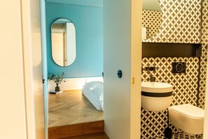 Hair dryer, towels, toilet paper