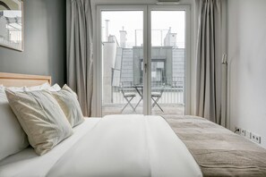 2 slaapkamers, een strijkplank/strijkijzer, wifi, beddengoed