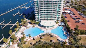 Exterior - Spacious Two Bedroom Condo with Bay, Gulf and Pool View. Complimentary Boat Slip! (Orange Beach)