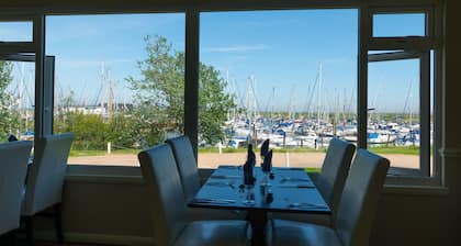 The Hexagon, wow what a location, views over the Essex marshes and sea