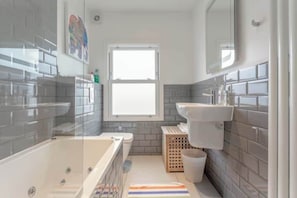 Bathtub, hair dryer