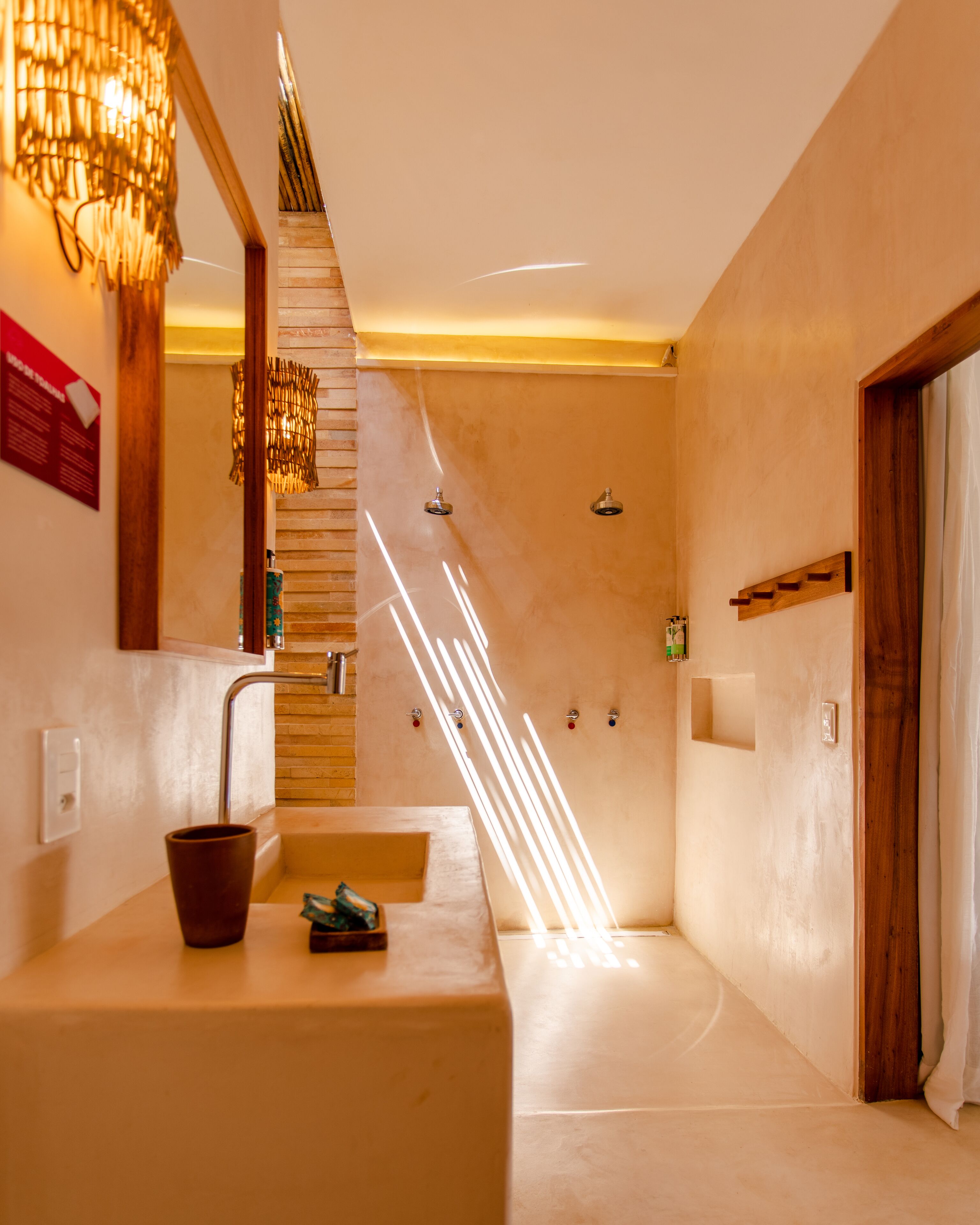 suite pool view | bathroom | shower, rainfall showerhead, designer toiletries, hair dryer