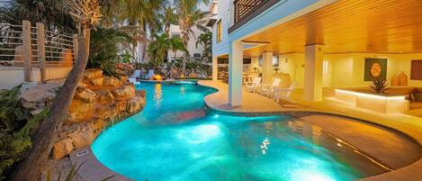 Outdoor pool, a heated pool