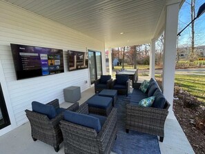 Terrace/patio - Luxury Estate with Stadium/TDJ Views | Sleeps 20+ (South Bend)