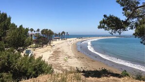 A beach with clear skies, a sandy shore, and a few trees. - RelaxBeachPad Beachside Studio!Parking&Laundry (San Pedro)