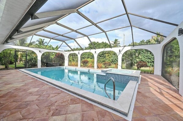 Outdoor pool, a heated pool