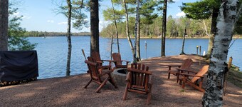Lazy Bear Lodge on snow/UTV trails and lake