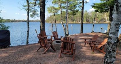 Lazy Bear Lodge on snow/UTV trails and lake