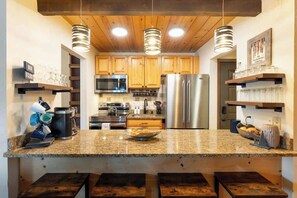 Fridge, microwave, oven, stovetop - Slopeside Retreat: Ski Access, Hot Tub & Views (Breckenridge)