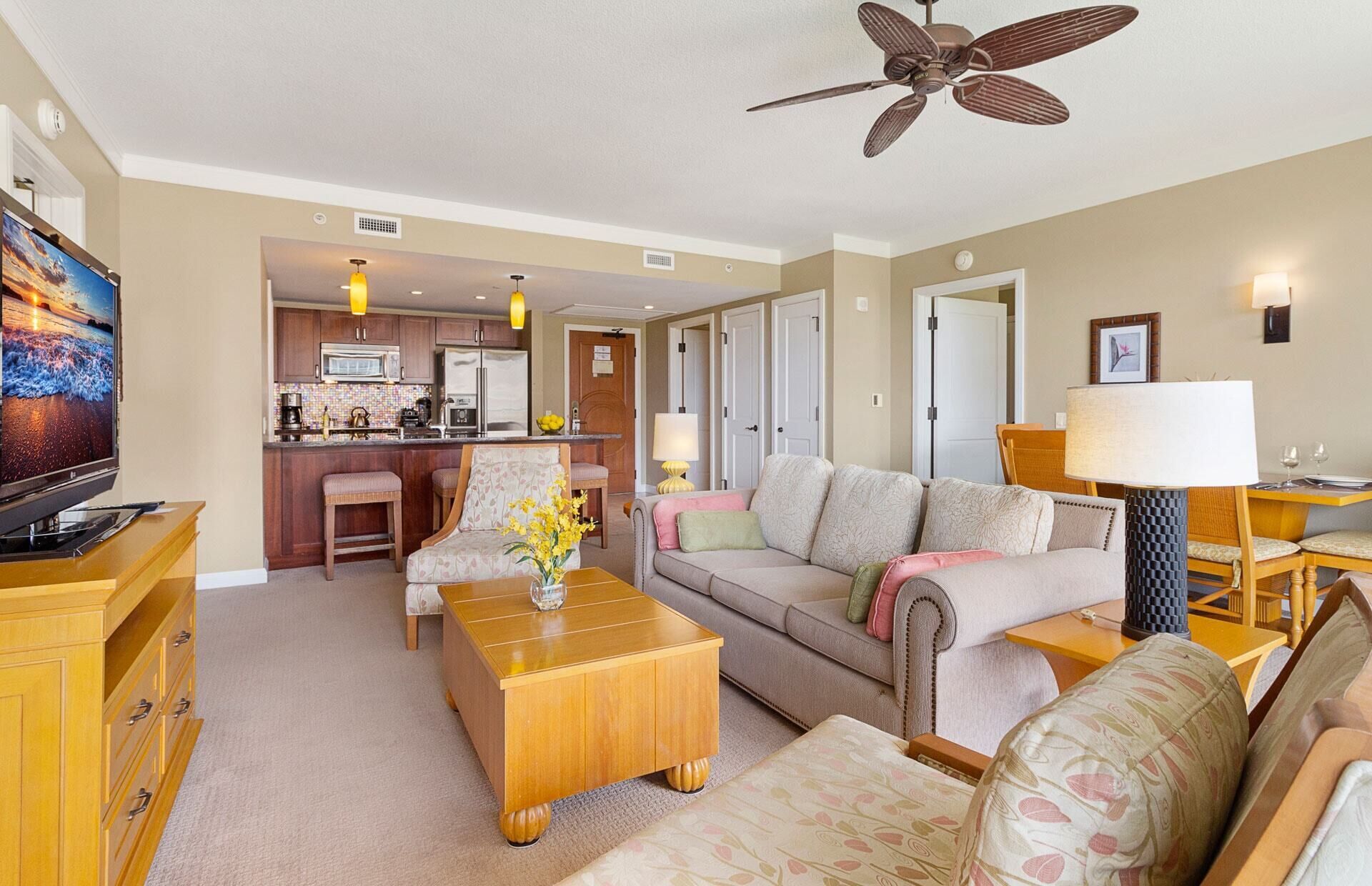 TV, DVD player, stereo