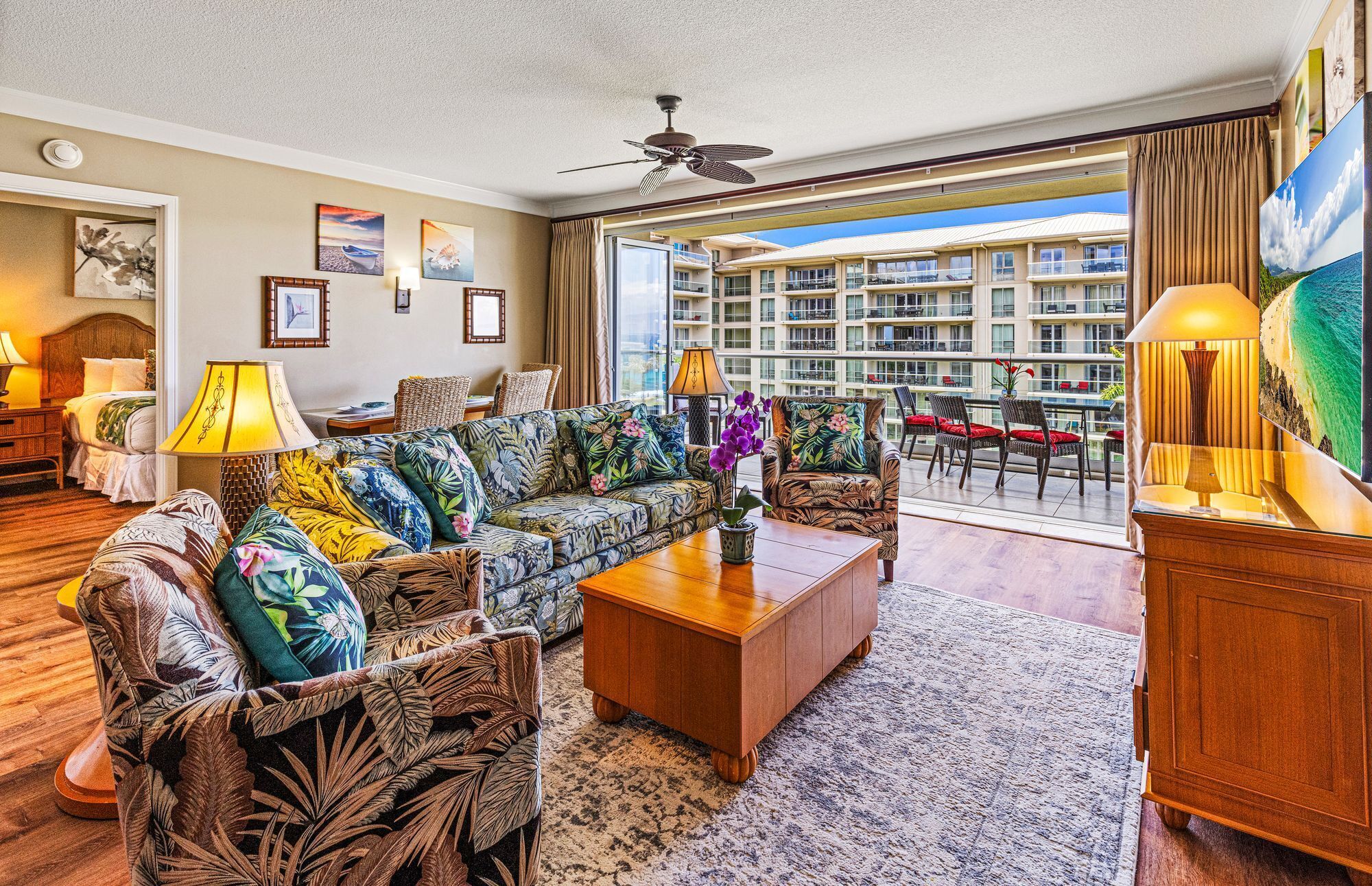 TV, DVD player, stereo