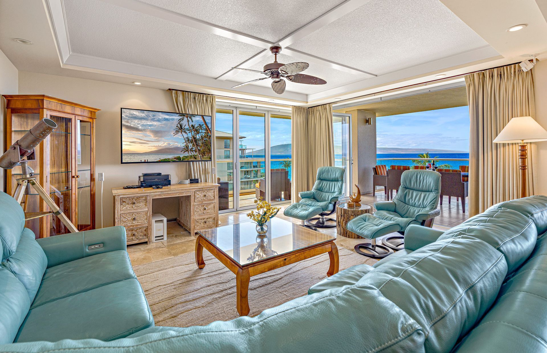 TV, DVD player, stereo