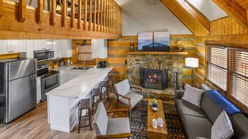 Smart TV, fireplace, video games, books