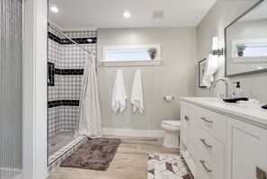 Hair dryer, towels
