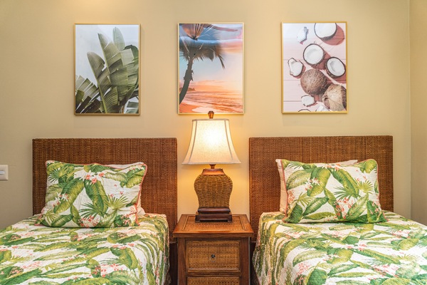 The 2nd bedroom can be configured as two twins or a king bed; has large closets.