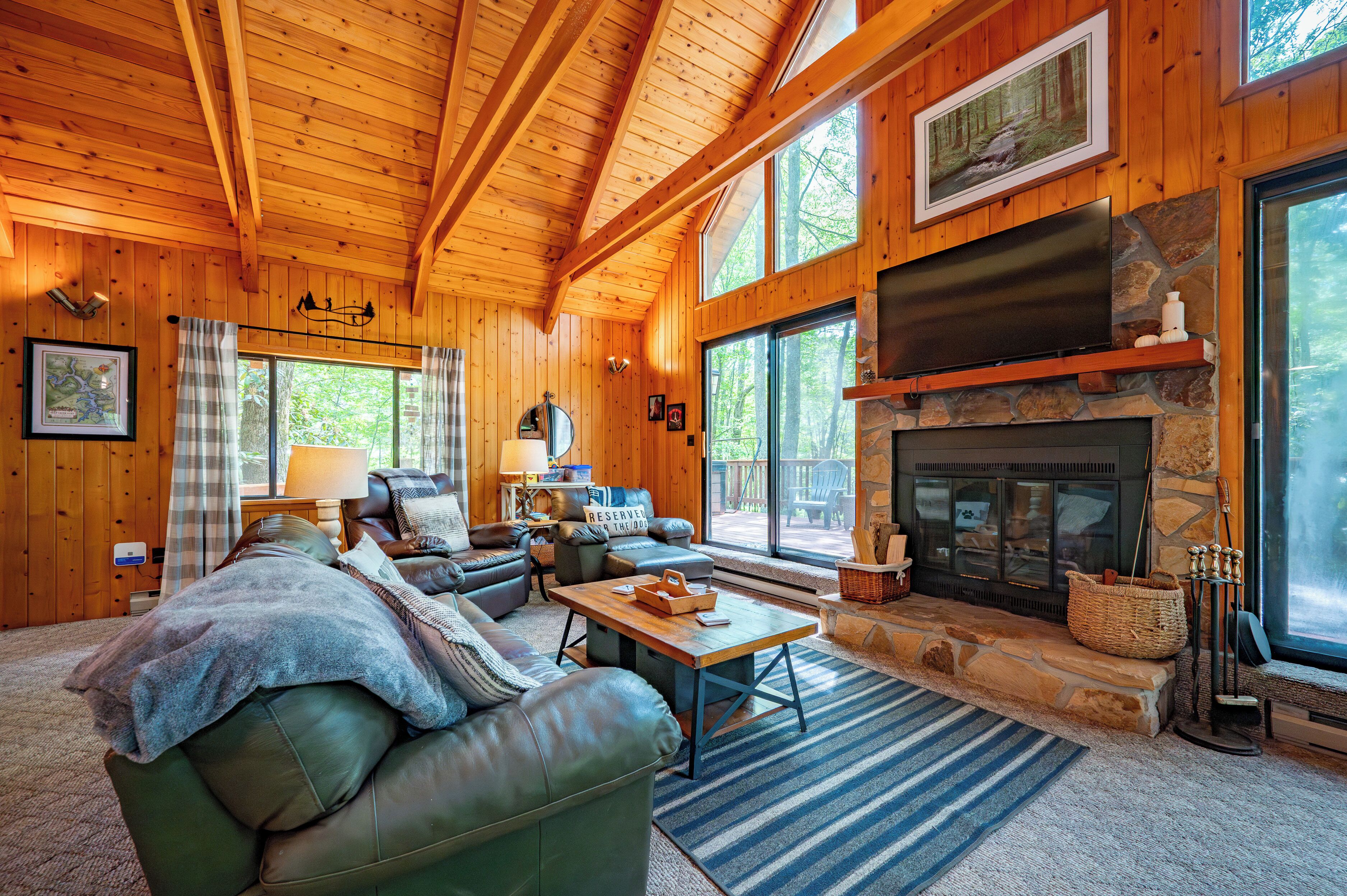 Télévision, cheminée