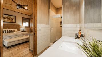 Bathtub, hair dryer, towels