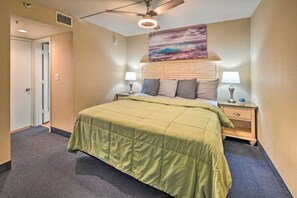 3 habitaciones, tabla de planchar con plancha y cuna de viaje 