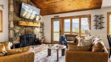 Smart TV, chimenea, videojuegos y libros