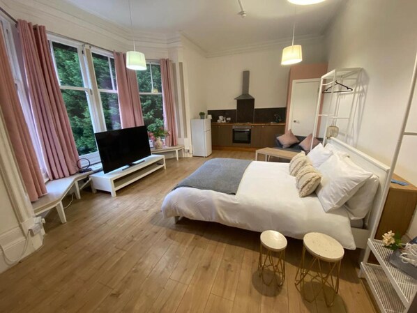 Departamento, 1 cama Queen size | 1 habitación, wifi gratis y ropa de cama
