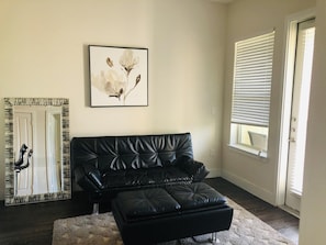 Electric air mattress provided in closet  - Modern Sanitized 1 Bedroom Condo/ 1st Floor Private Parking (Arlington)