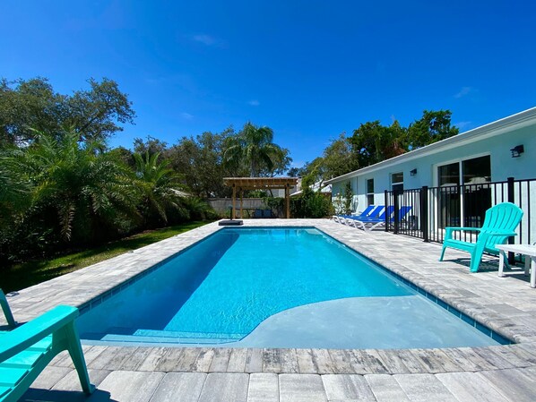 Outdoor pool, a heated pool