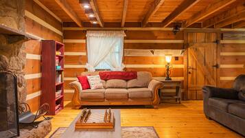 Fireplace, books