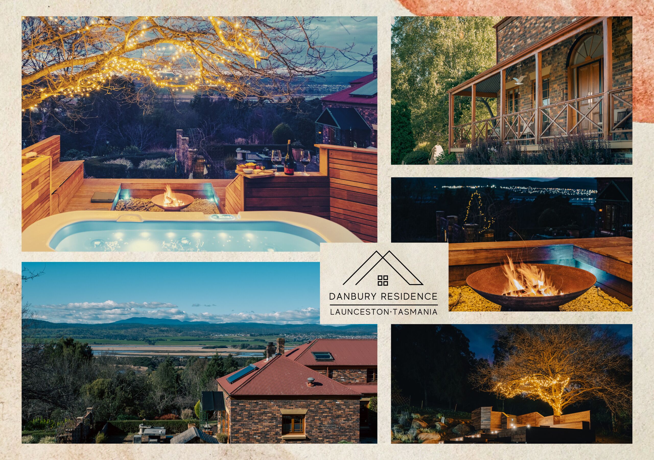 Outdoor Spa with firepit & spectacular views