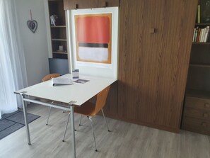 Studio, 1 Bedroom, Smoking, Patio | Living area | Flat-screen TV