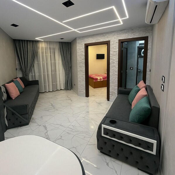 Chalet, 1 Schlafzimmer, barrierefrei, Raucher | Wohnzimmer