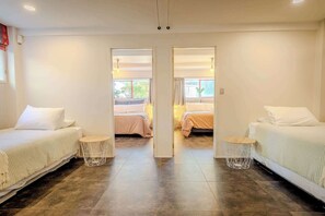 4 bedrooms, iron/ironing board, travel cot, WiFi