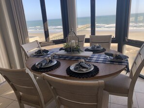 Dining - 3 bedroom, 3 bath beautiful oceanfront condo on the quiet shore of Cherry Grove. (North Myrtle Beach)