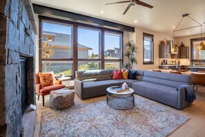 Smart TV, fireplace, video games, books