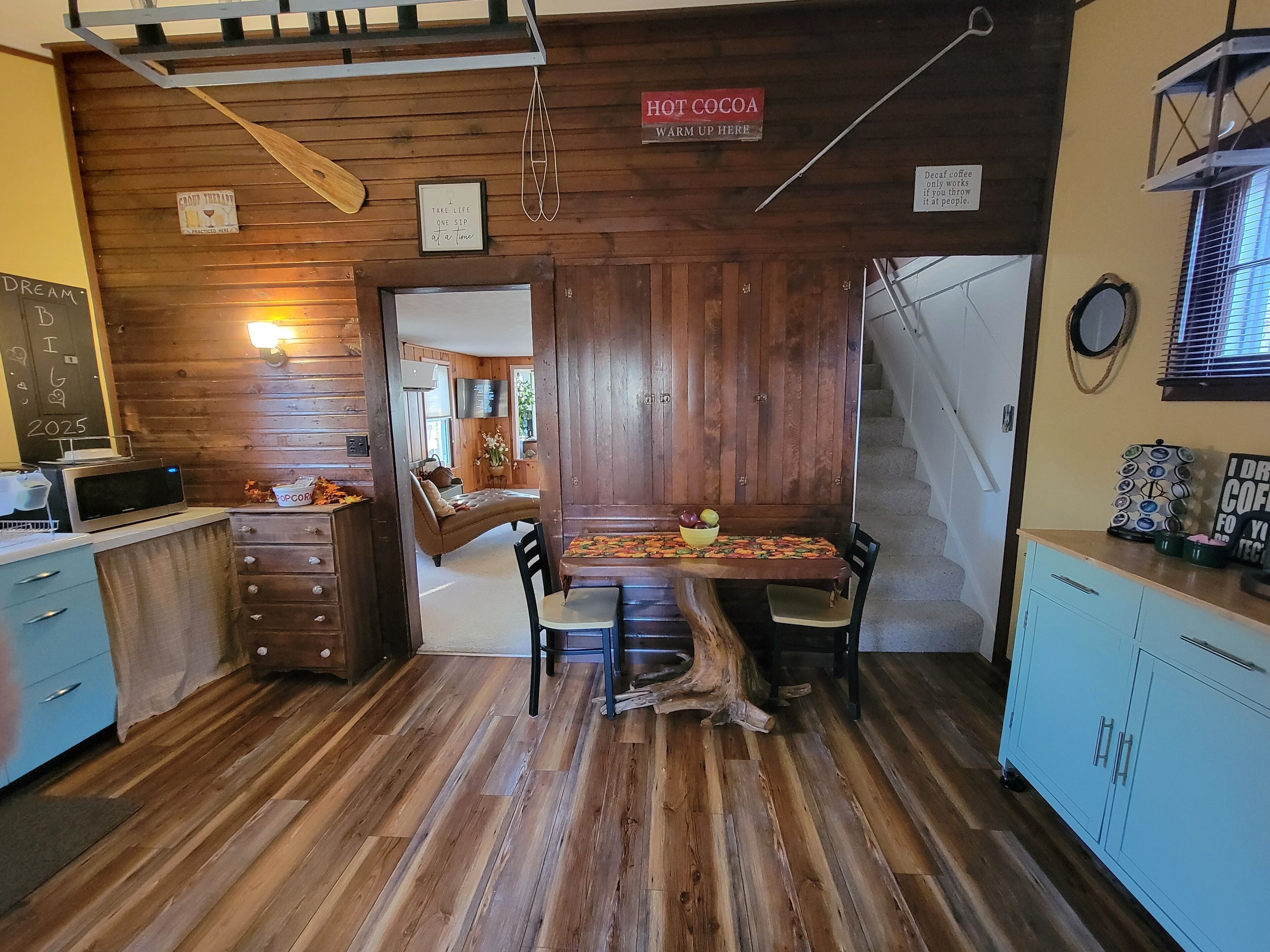 view of the home from the entry door.  wide open