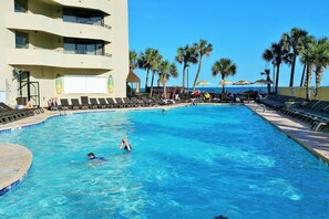 Indoor pool, a heated pool - 4BR oceanfront, 8th fl, big balcony in Ocean Reef (Myrtle Beach)