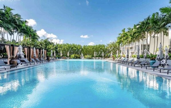 Outdoor pool, a heated pool
