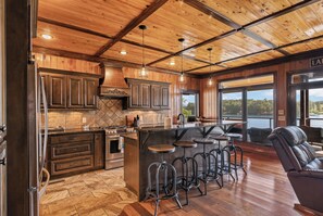 Fridge, microwave, oven, stovetop - Pop's Place: 5 BR, 3 BA House in Arley, Sleeps 13 (Arley)