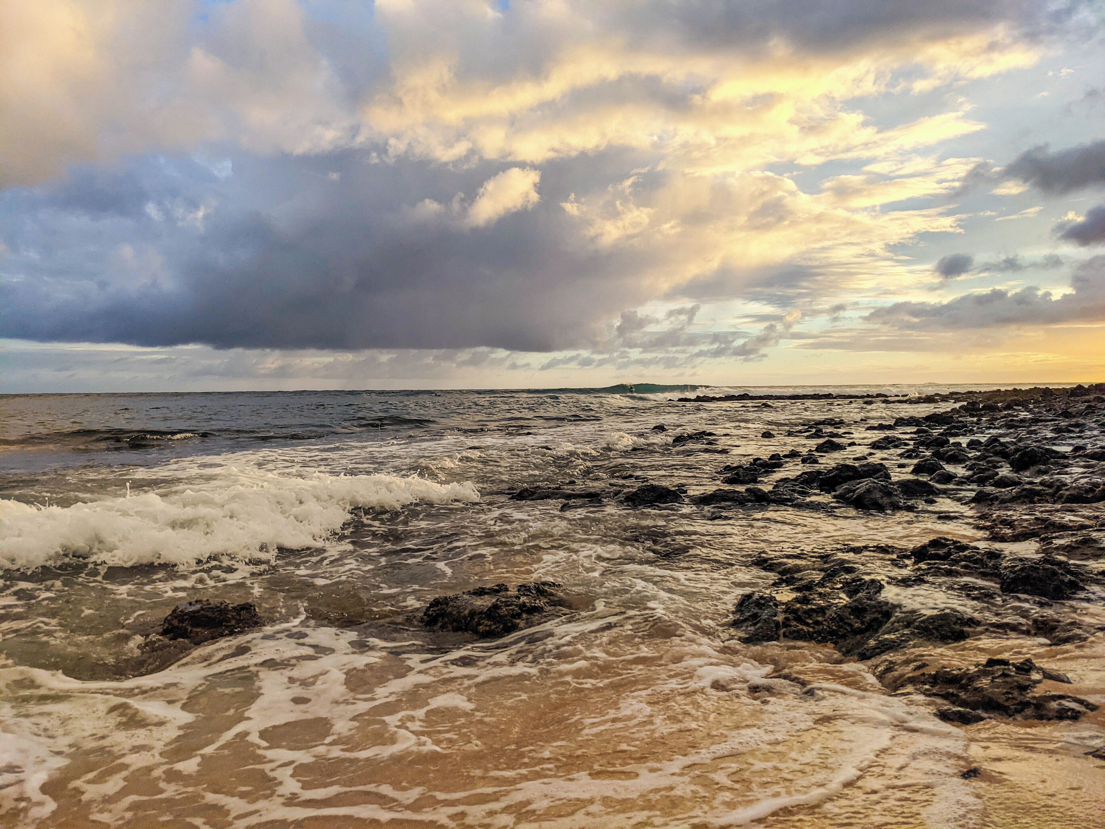 On the beach, sun loungers, beach towels