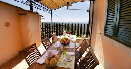 Stunning private villa with WIFI, private pool, veranda and panoramic view, close to Lucca