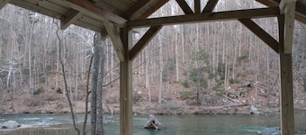 Cozy Log Cabin in the Heart of Smoke Hole Canyon Overlooking South Branch River.