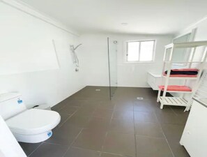 Shower, towels, soap