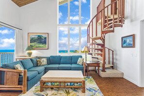 Living room - Cliffs 8301 1 Bedroom Condo by RedAwning (Princeville)