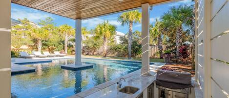 A heated pool