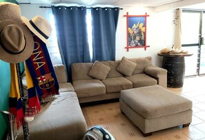 Smart TV, livros, aparelho de som