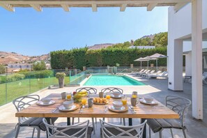 Outdoor dining - Villa Krini Myth - Six Bedroom Villa, Sleeps 6 (Rhodes)