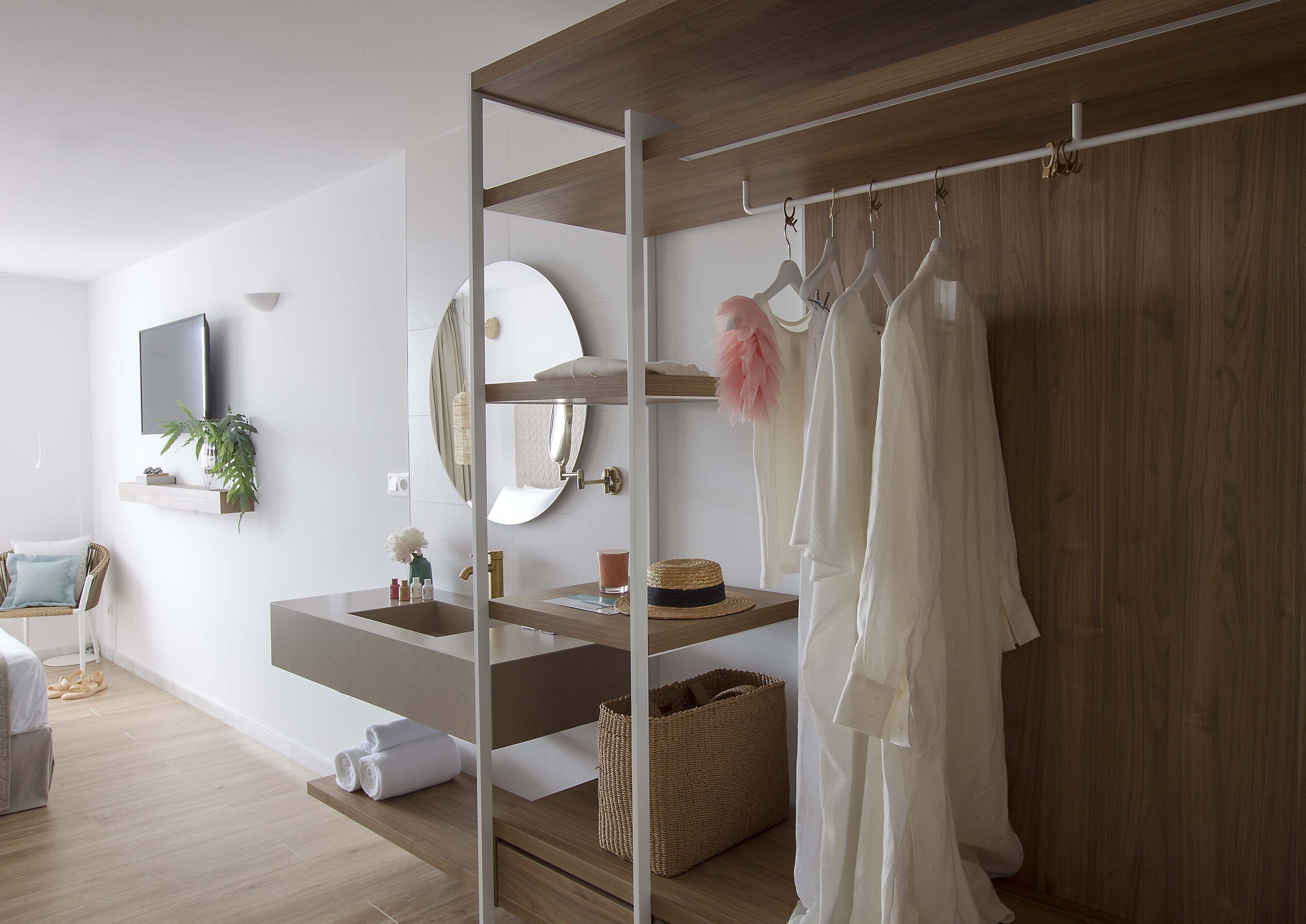 shower, rainfall showerhead, hair dryer, slippers