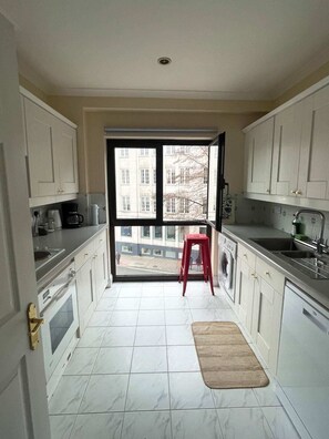 基础公寓, 1 张大床 | 私人厨房 | 冰箱、微波炉、烤箱、炉灶